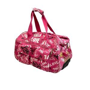PINK Victoria’s Secret Graphic Print Wheeled Rolling Luggage Duffle Bag